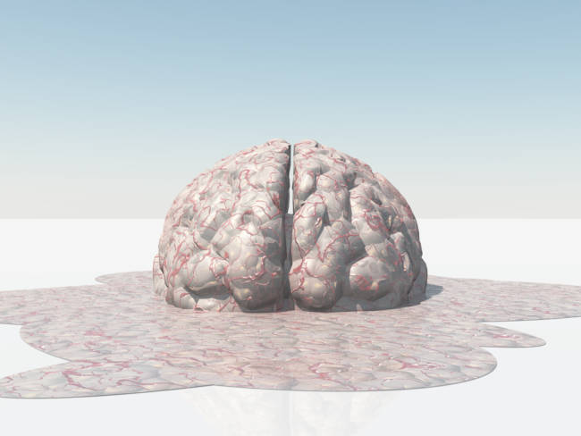 Grafisch dargestelltes Gehirn, das schmilzt